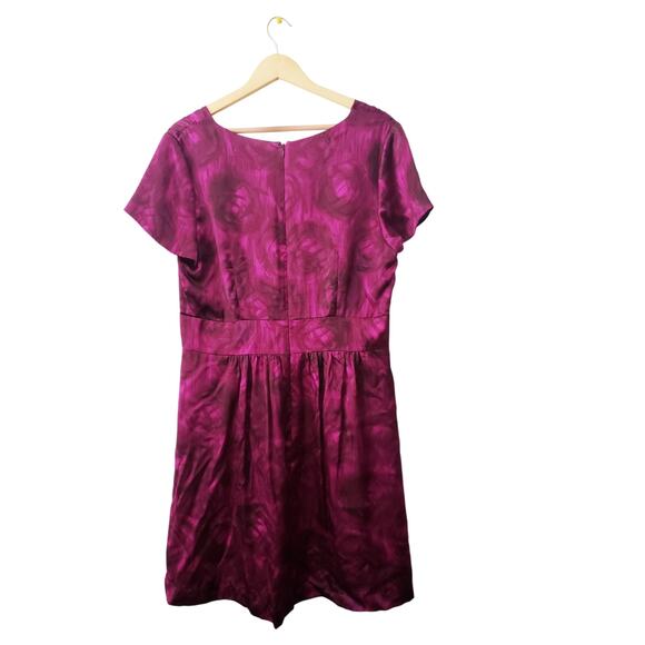 Banana Republic 100% Silk Floral Print Dress Purple Size 16 - Picture 4 of 8